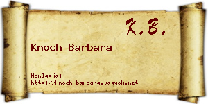Knoch Barbara névjegykártya
